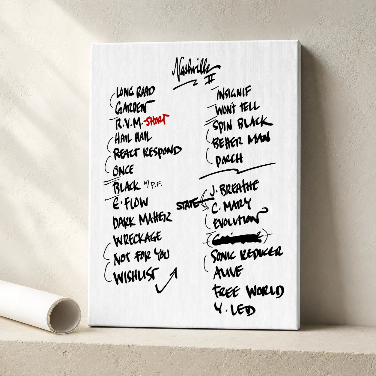 Pearl Jam Nashville Setlist Wall Art - Bridgestone Arena, Night 2 - 5/8/25