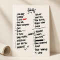 Pearl Jam Nashville Setlist Wall Art - Bridgestone Arena, Night 2 - 5/8/25