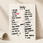 Pearl Jam Nashville Setlist Wall Art - Bridgestone Arena, Night 2 - 5/8/25