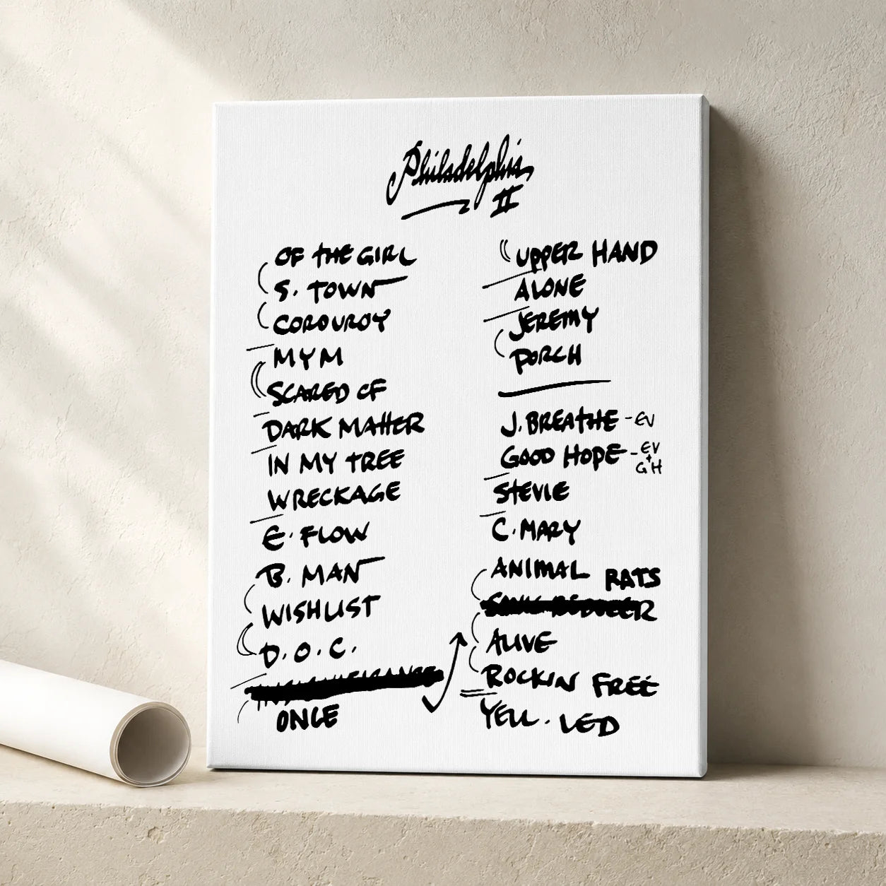 Pearl Jam Philadelphia Setlist Wall Art - Wells Fargo Center, Night 2 - 9/9/24
