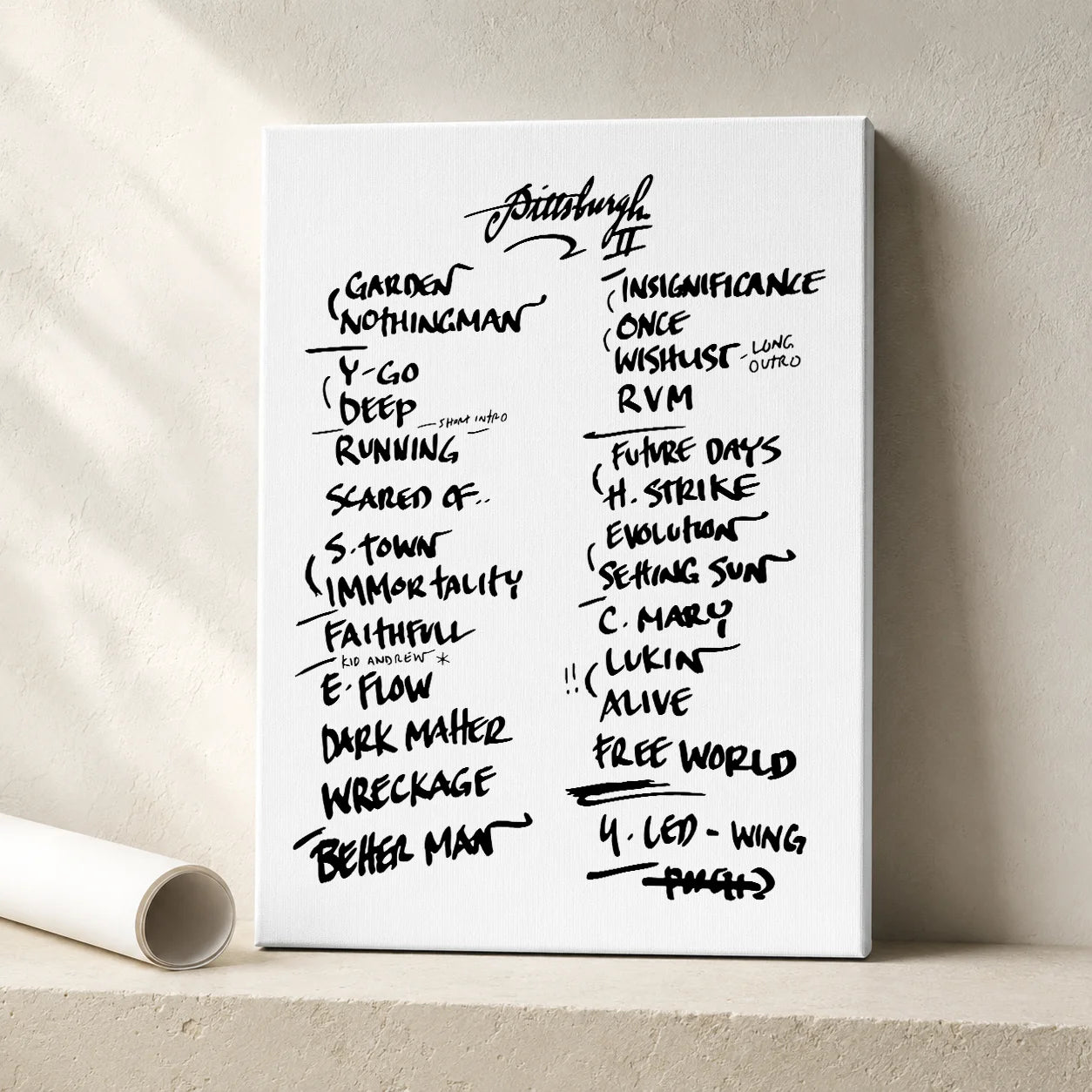 Pearl Jam Pittsburgh Setlist Wall Art - PPG Paints Arena, Night 2 - 5/18/25