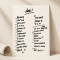 Pearl Jam Seattle Setlist Wall Art - Climate Pledge Arena, Night 1 - 5/28/24