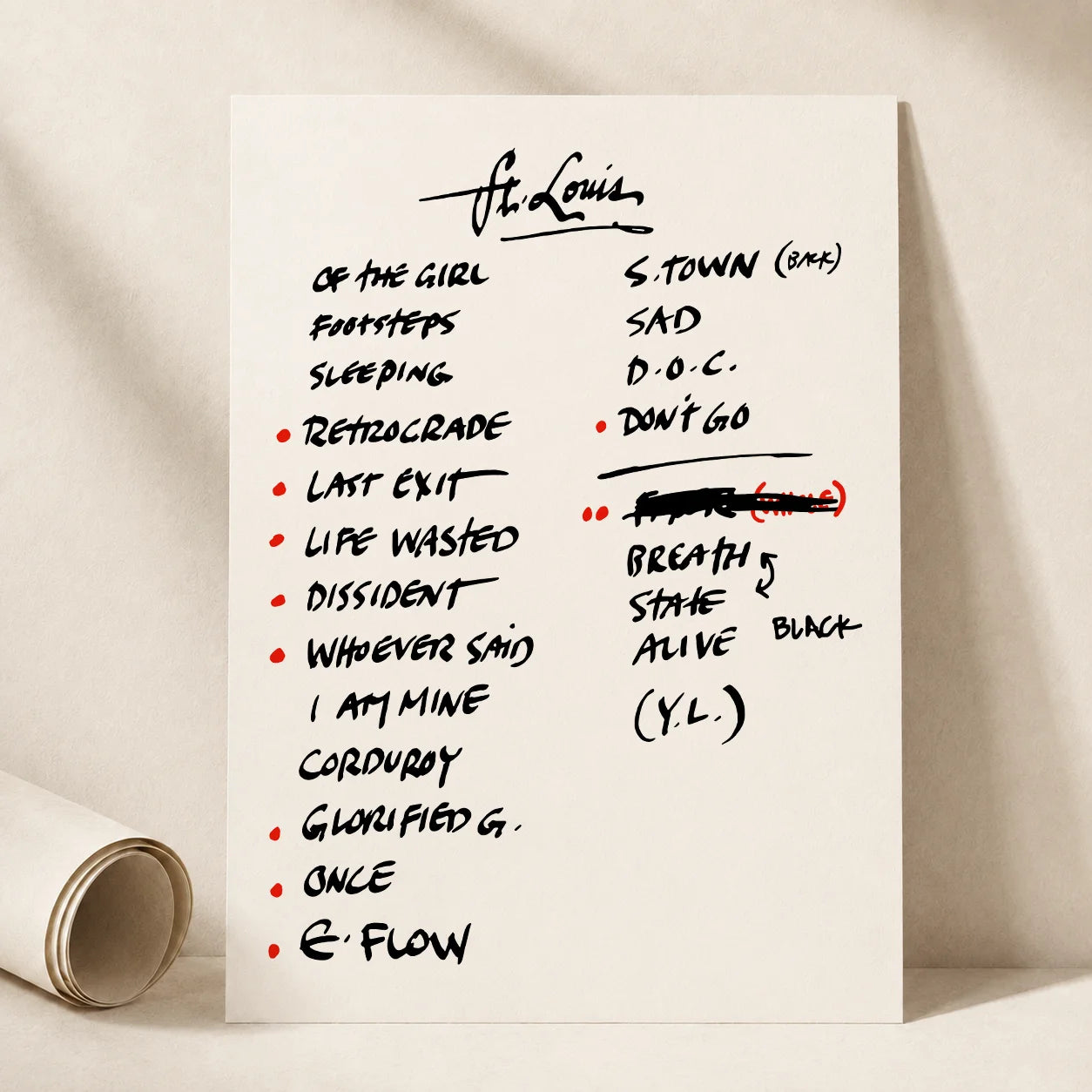 Pearl Jam St. Louis Setlist Wall Art - Enterprise Center - 9/18/22