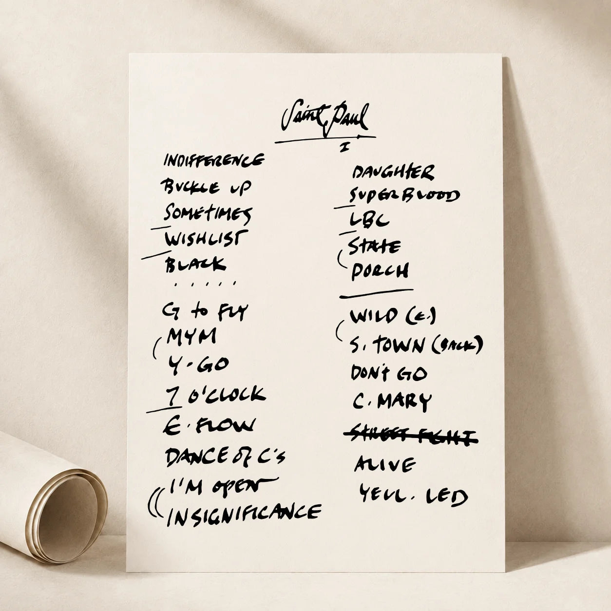 Pearl Jam St. Paul Setlist Wall Art - Xcel Energy Center, Night 1 - 8/31/23