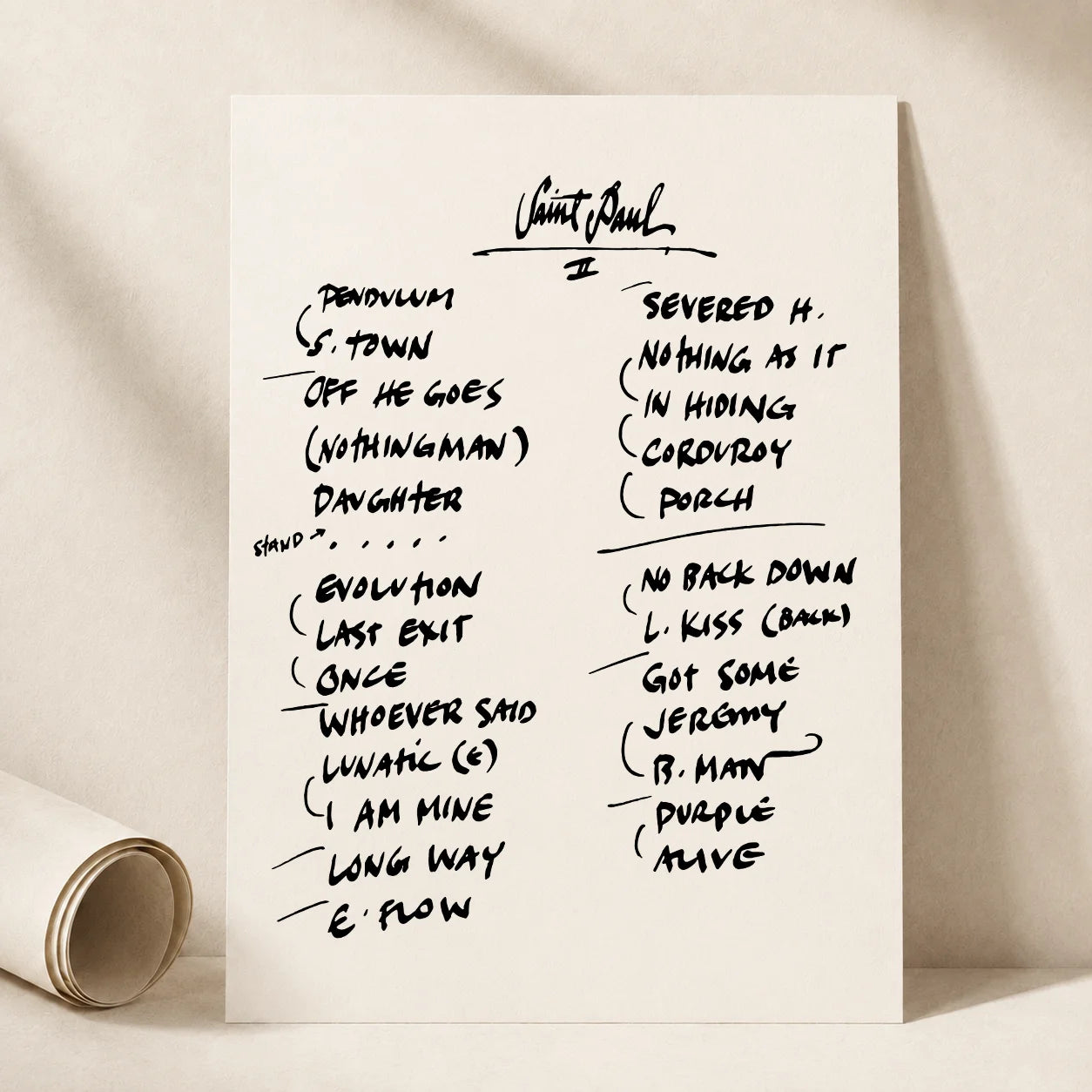 Pearl Jam St. Paul Setlist Wall Art - Xcel Energy Center, Night 2 - 9/2/23
