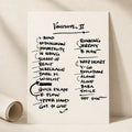 Pearl Jam Vancouver Setlist Wall Art - Rogers Arena, Night 2 - 5/6/24